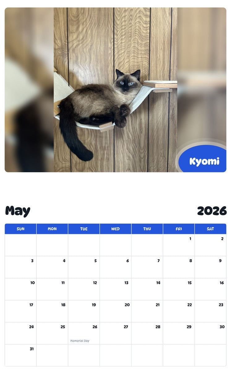2026 - 2027 Kyomi - Pawidols Pet Calendar