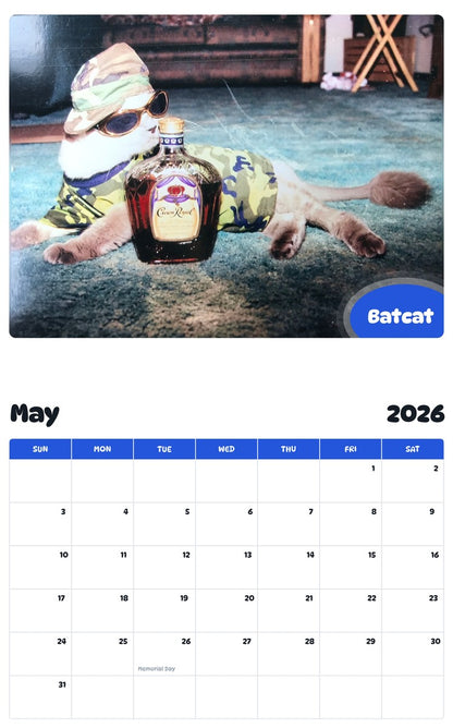 2026 - 2027 Batcat - Pawidols Pet Calendar