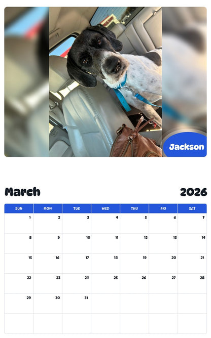 November 2025 - October 2026 Jackson - Pawidols Pet Calendar
