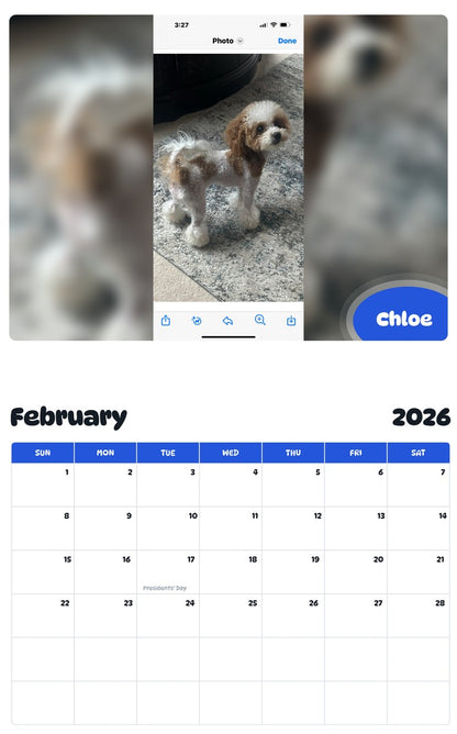 October 2025 - September 2026 Chloe - Pawidols Pet Calendar