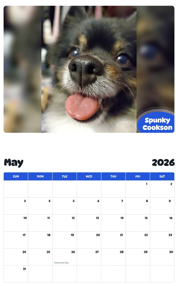 2026 - 2027 Spunky Cookson - Pawidols Pet Calendar