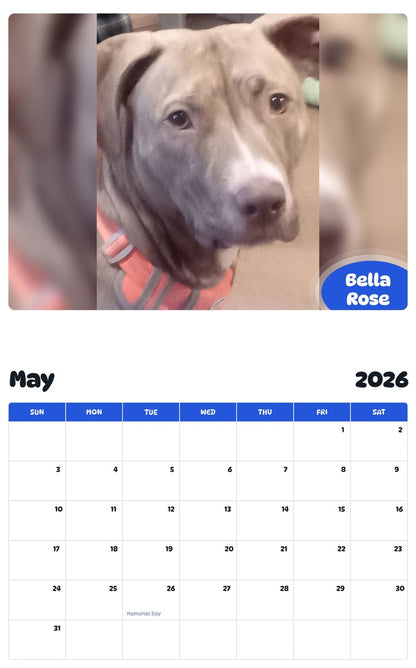 2026 - 2027 Bella Rose - Pawidols Pet Calendar