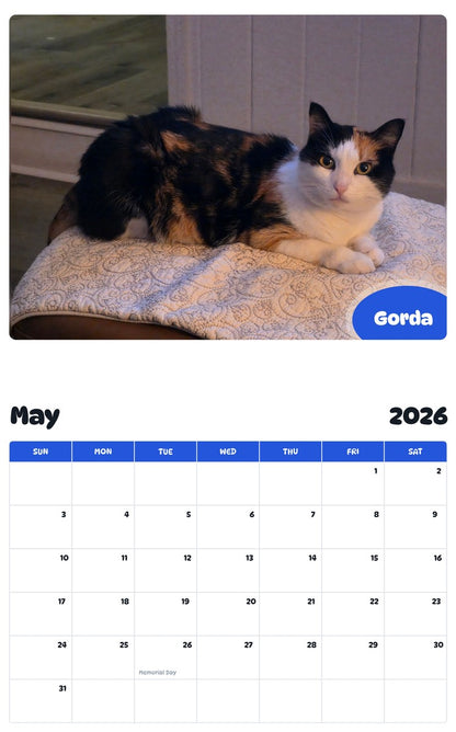 2026 - 2027 Gorda - Pawidols Pet Calendar