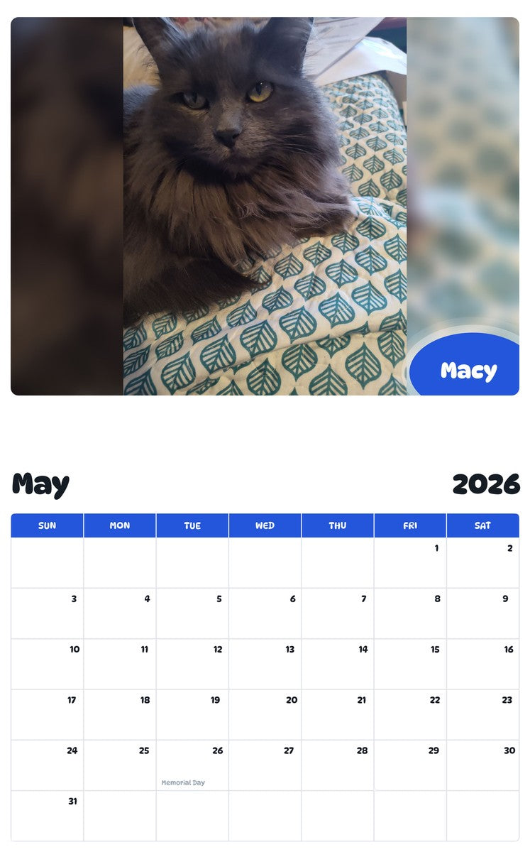2026 - 2027 Macy - Pawidols Pet Calendar