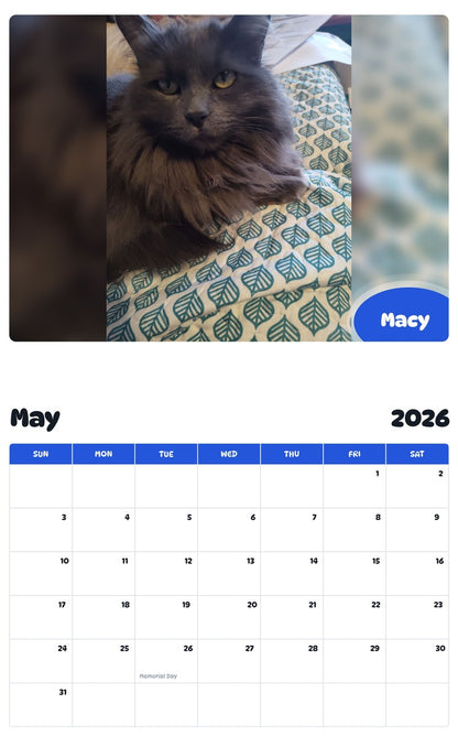 2026 - 2027 Macy - Pawidols Pet Calendar