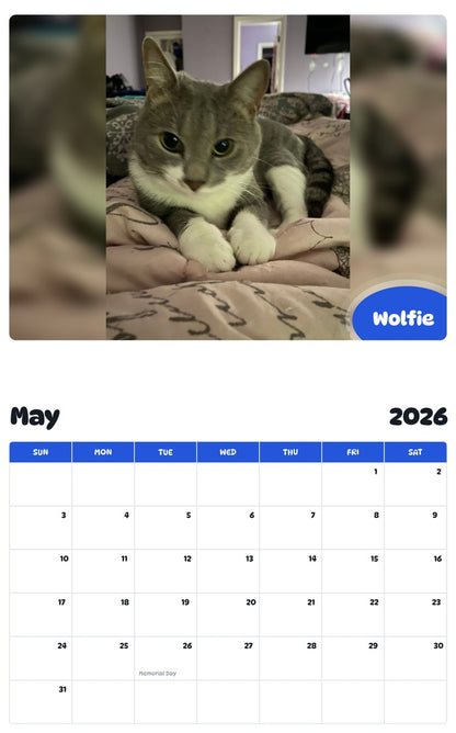 2026 - 2027 Wolfie - Pawidols Pet Calendar