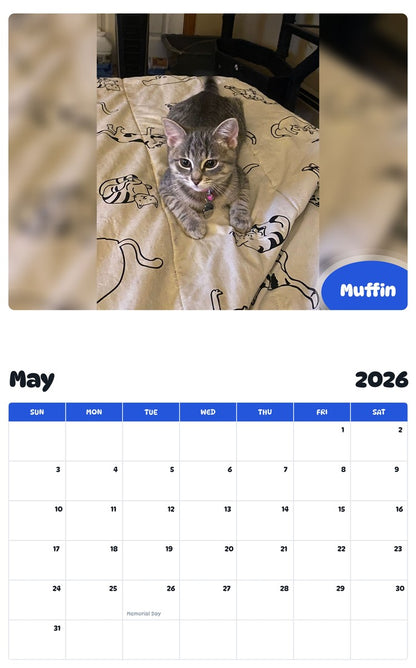 2026 - 2027 Muffin - Pawidols Pet Calendar