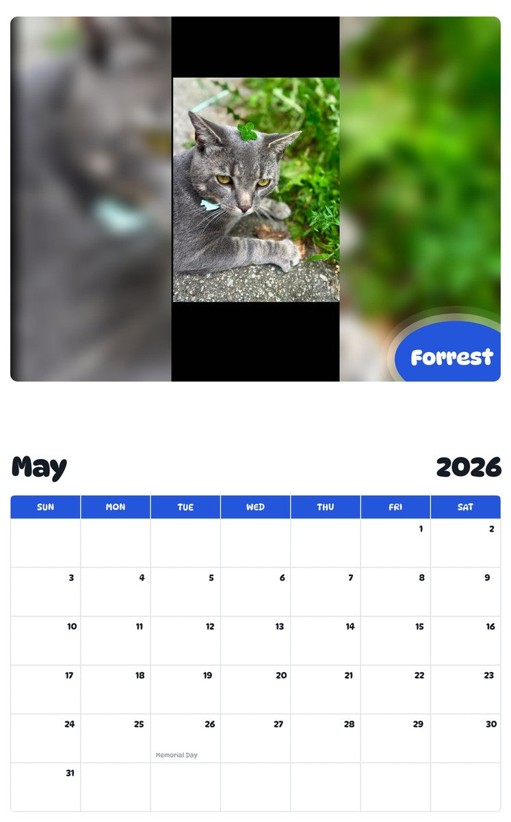 2026 - 2027 Forrest - Pawidols Pet Calendar