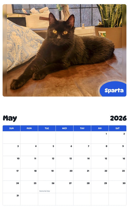 2026 - 2027 Sparta - Pawidols Pet Calendar