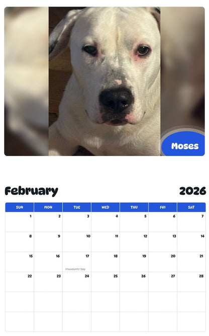 October 2025 - September 2026 Moses - Pawidols Pet Calendar
