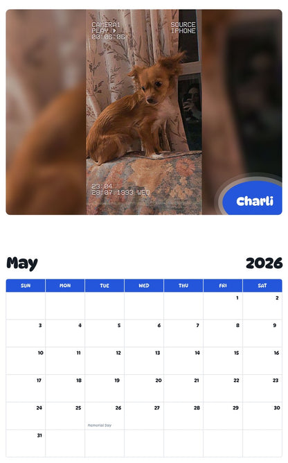 2026 - 2027 Charli - Pawidols Pet Calendar