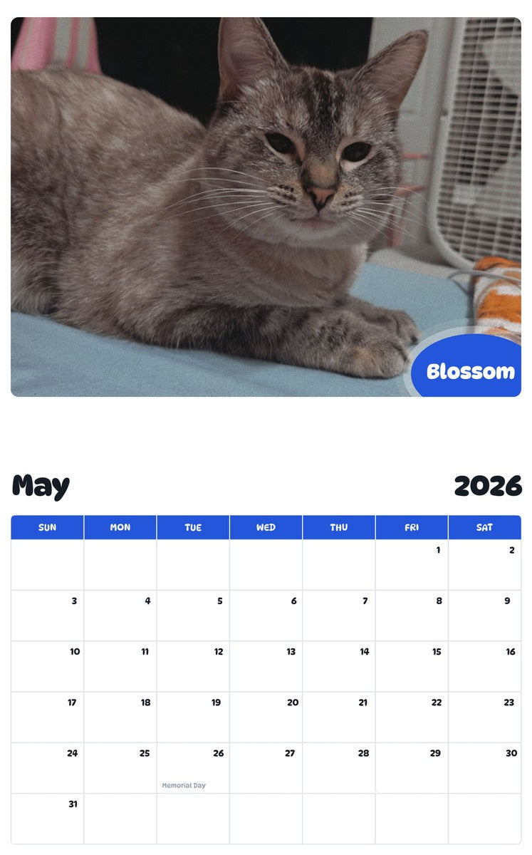 2026 - 2027 Blossom - Pawidols Pet Calendar