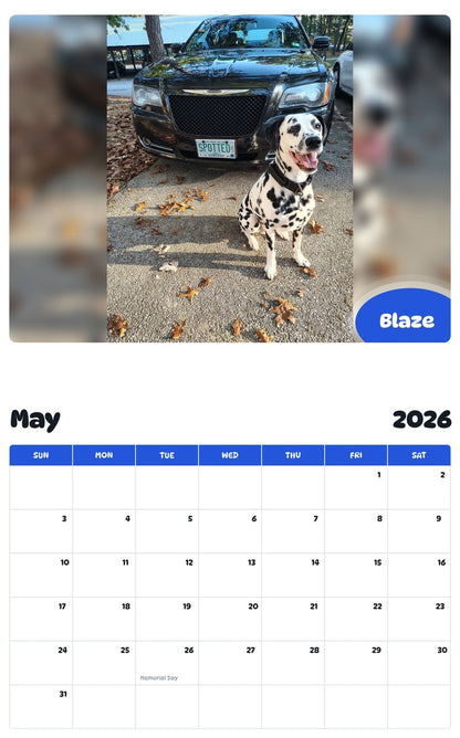 2026 - 2027 Blaze - Pawidols Pet Calendar