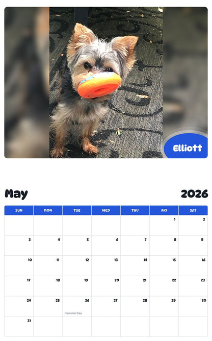 2026 - 2027 Elliott - Pawidols Pet Calendar