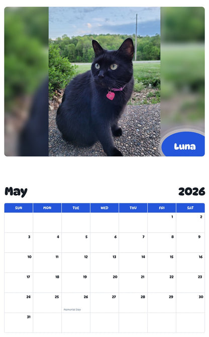 2026 - 2027 Luna - Pawidols Pet Calendar