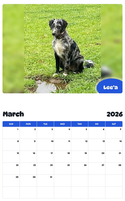 November 2025 - October 2026 Lee’a - Pawidols Pet Calendar