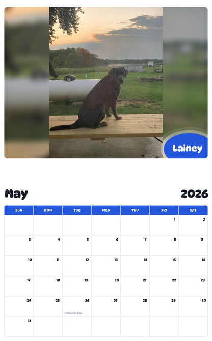 2026 - 2027 Lainey - Pawidols Pet Calendar
