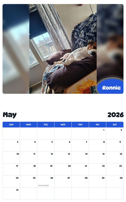 2026 - 2027 Ronnie - Pawidols Pet Calendar