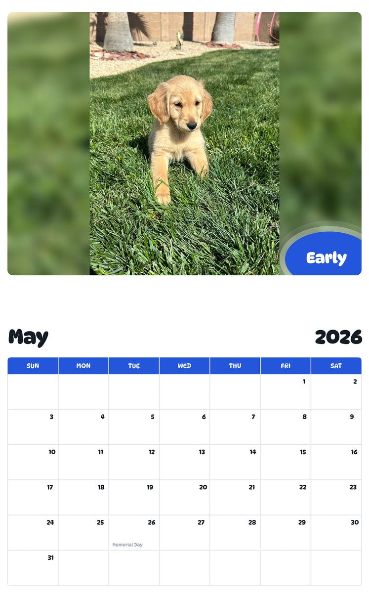 2026 - 2027 Early - Pawidols Pet Calendar