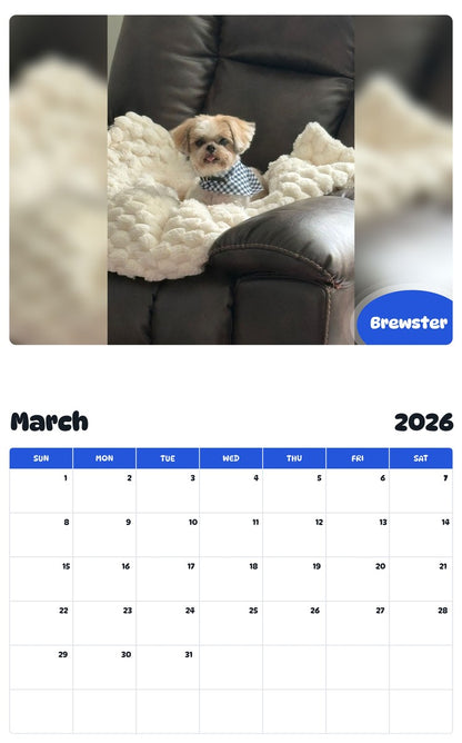 November 2025 - October 2026 Brewster - Pawidols Pet Calendar