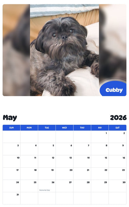 2026 - 2027 Cubby - Pawidols Pet Calendar