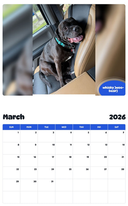 November 2025 - October 2026 whisky )woo-bear) - Pawidols Pet Calendar