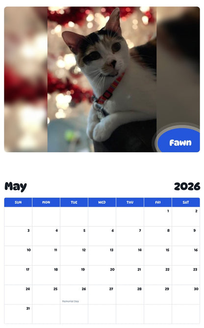 2026 - 2027 Fawn - Pawidols Pet Calendar