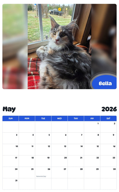 2026 - 2027 Bella - Pawidols Pet Calendar