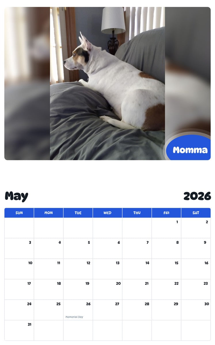 2026 - 2027 Momma - Pawidols Pet Calendar