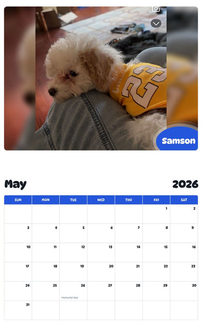 2026 - 2027 Samson - Pawidols Pet Calendar