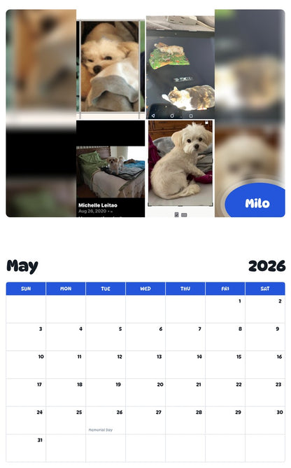 2026 - 2027 Milo - Pawidols Pet Calendar
