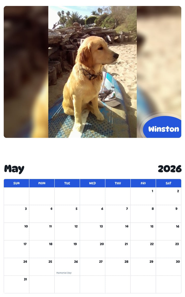 2026 - 2027 Winston - Pawidols Pet Calendar