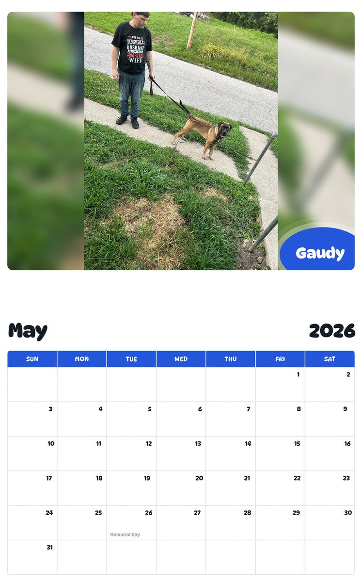 2026 - 2027 Gaudy - Pawidols Pet Calendar