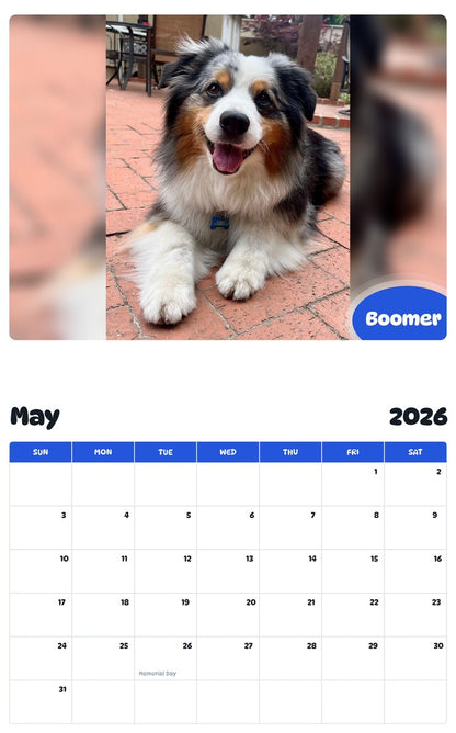 2026 - 2027 Boomer - Pawidols Pet Calendar