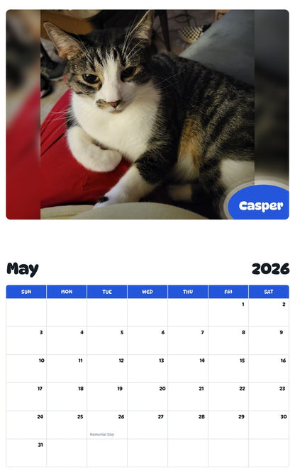 2026 - 2027 Casper - Pawidols Pet Calendar
