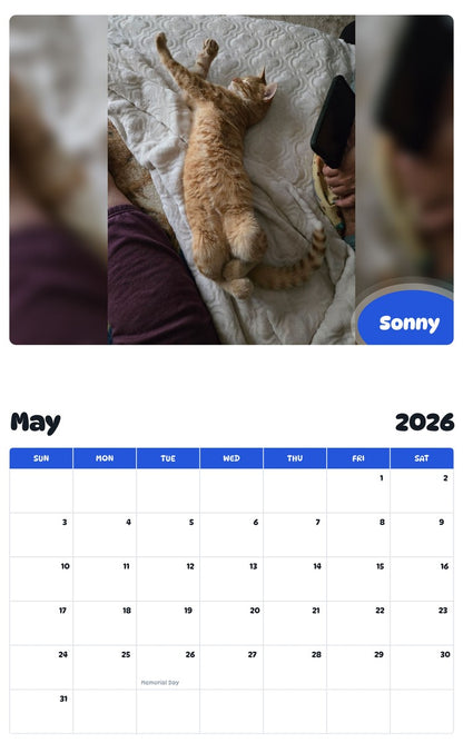 2026 - 2027 Sonny - Pawidols Pet Calendar