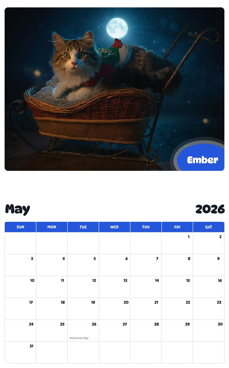 2026 - 2027 Ember - Pawidols Pet Calendar
