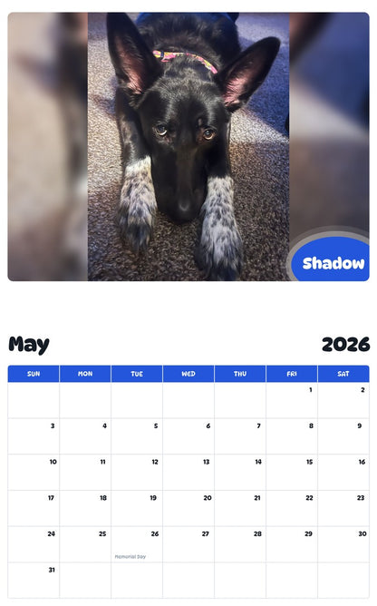 2026 - 2027 Shadow - Pawidols Pet Calendar