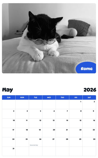2026 - 2027 Rome - Pawidols Pet Calendar