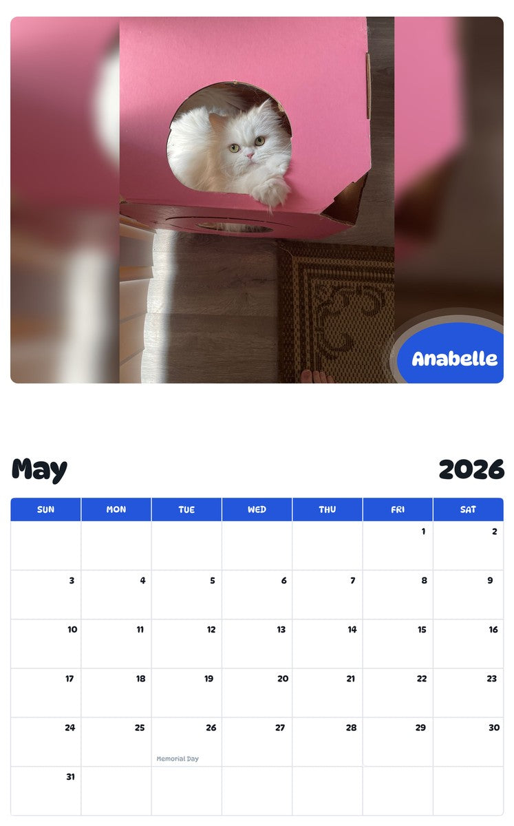 2026 - 2027 Anabelle - Pawidols Pet Calendar