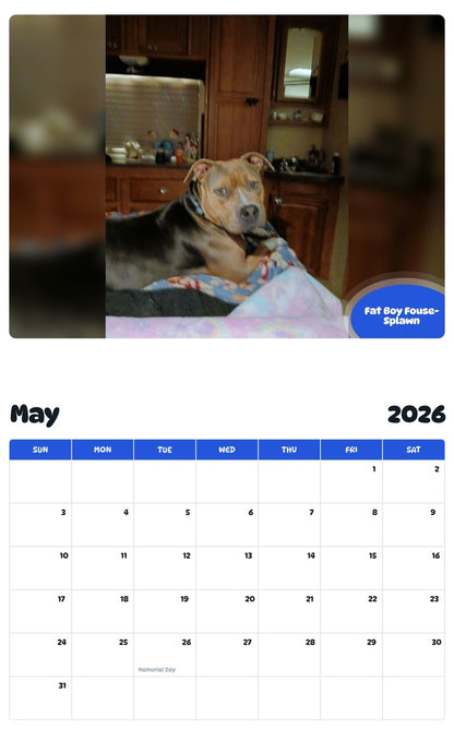 2026 - 2027 Fat Boy Fouse-Splawn - Pawidols Pet Calendar