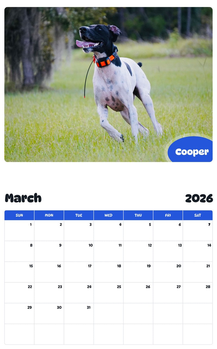 November 2025 - October 2026 Cooper - Pawidols Pet Calendar