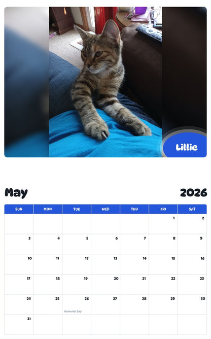 2026 - 2027 Lillie - Pawidols Pet Calendar