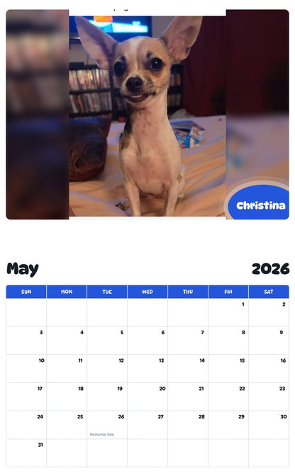 2026 - 2027 Christina - Pawidols Pet Calendar
