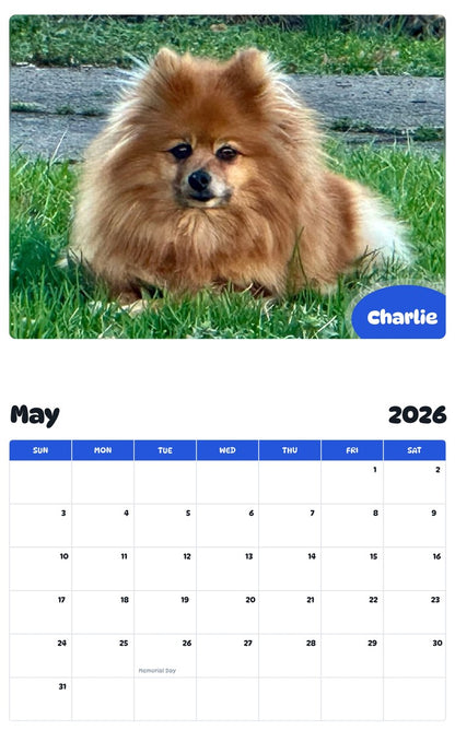 2026 - 2027 Charlie - Pawidols Pet Calendar