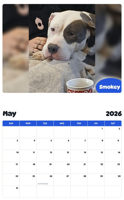 2026 - 2027 Smokey - Pawidols Pet Calendar