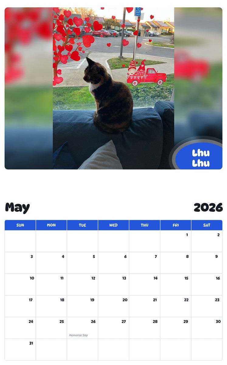 2026 - 2027 Lhu Lhu - Pawidols Pet Calendar