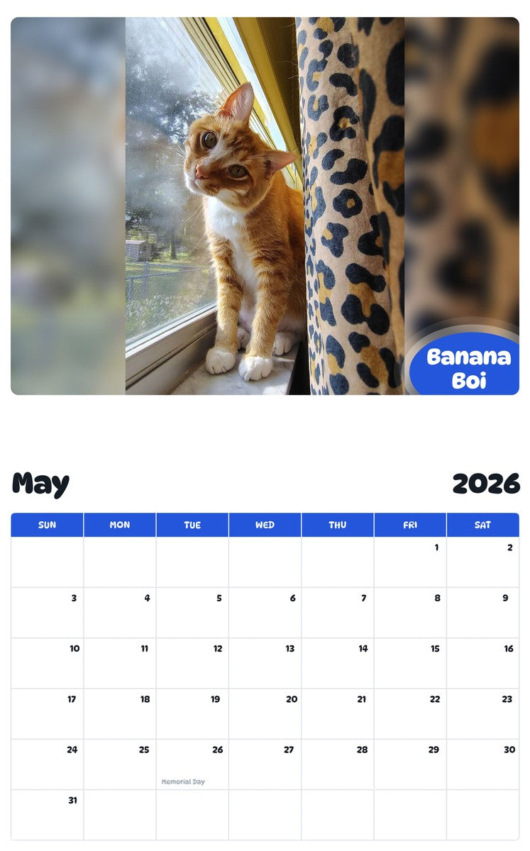 2026 - 2027 Banana Boi - Pawidols Pet Calendar