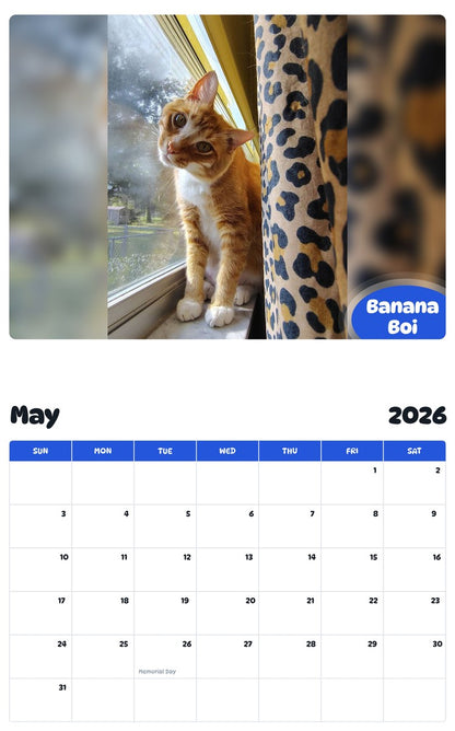 2026 - 2027 Banana Boi - Pawidols Pet Calendar
