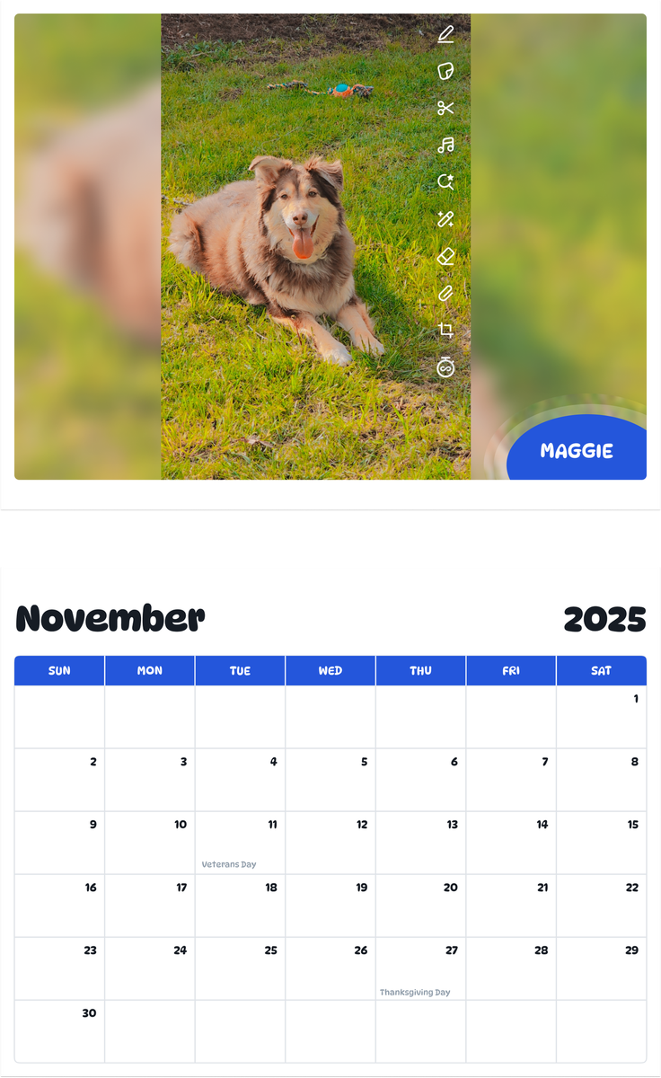 July 2025 - June 2026 Maggie - Pawidols Pet Calendar